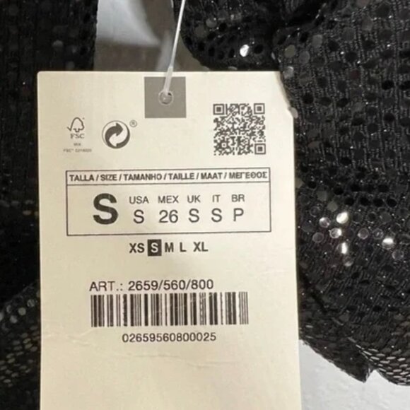 Zara - Small, Black Sequin/sparkly Blazer Wrap mini dress - Picture 8 of 8